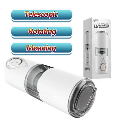 Automatic Telescopic Rotating Male Masturbator Cup Moan Blowjob Real Vagina Thrusting Masturbation Tools Sex MachineToys for Men