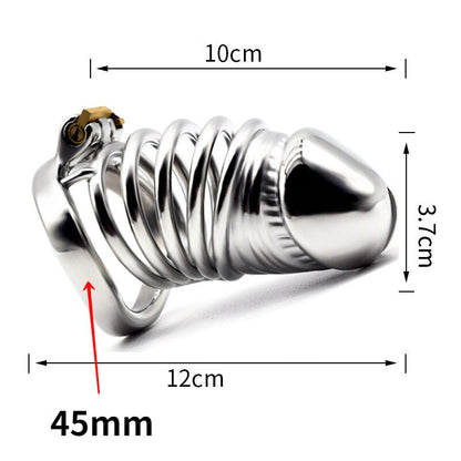 BDSM Adult Sex Toys Penis Cage Dick Ring Chastity Fetish Gay Slave Penis Extender Stainless Steel CB Lock Leten Scrotum