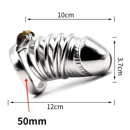 BDSM Adult Sex Toys Penis Cage Dick Ring Chastity Fetish Gay Slave Penis Extender Stainless Steel CB Lock Leten Scrotum