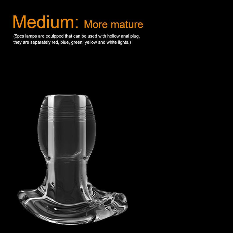 BDSM Anal Dilator Hollow Anal Plug Glowing Dildo Big Butt Plug with LED Buttplug Men Prostate Massage Sex Toys Vagina Extender