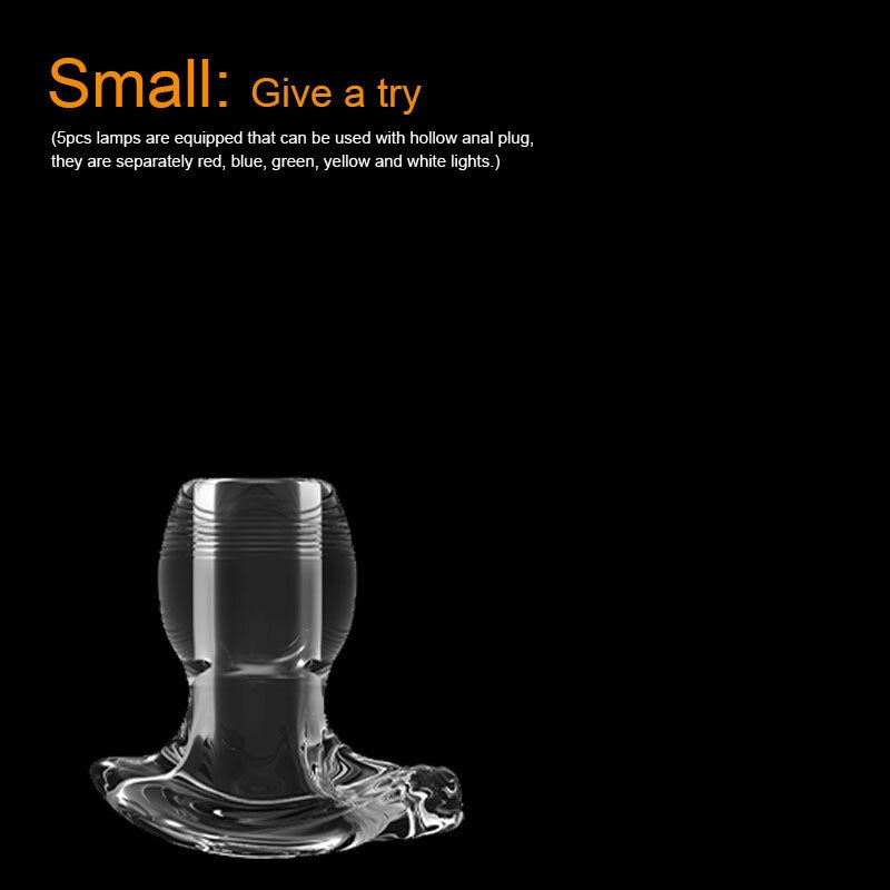 BDSM Anal Dilator Hollow Anal Plug Glowing Dildo Big Butt Plug with LED Buttplug Men Prostate Massage Sex Toys Vagina Extender