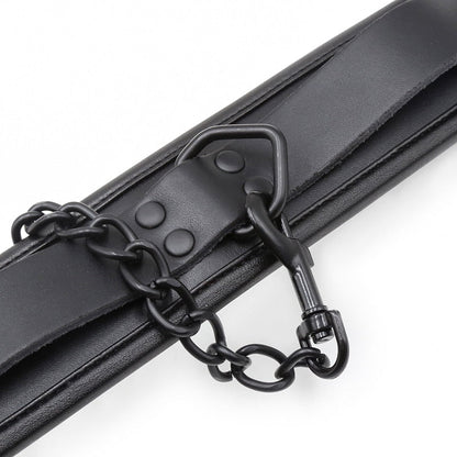 Bdsm Bondage Collar Genuine Leather and Iron Chain Link Metal Hole Slave Collars for Women Sex Toys for Couples Sex Restraints