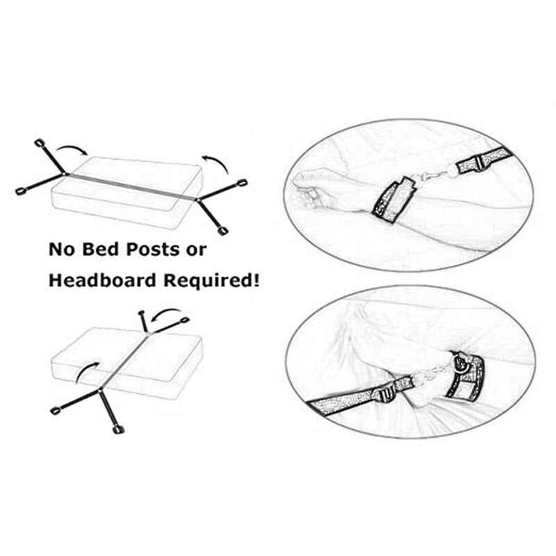 BDSM Toys Under Bed Restraint Strap Erotic Sex Toys for Women Couples Bondage Set Handcuffs Fetish Slave Adult Games Toy Sexshop