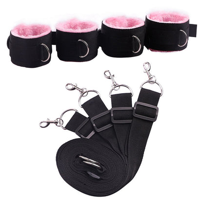 Bed Jam Sex Restraint Kit Adjustable Belt Nylon Handcuffs Ankle Cuffs Under Bed BDSM Bondage Erotic Toys Fixation Adult Game
