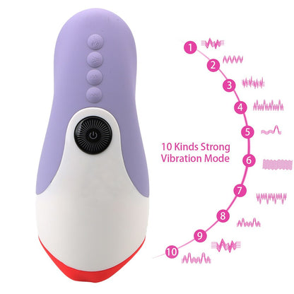 Blowjob Heating Sex Toys for Men, Masturbation Vibrator, 10-Speed Deep Throat Oral Sex Machine, Male Masturbation Cup