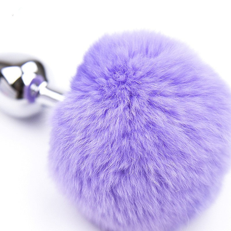 Bunny Tail Fur Butt Anal Plug Toy Stainless Steel Smooth Touch Metal Butt Plug Sex Toys for Women Men Gay Adult Sex Products