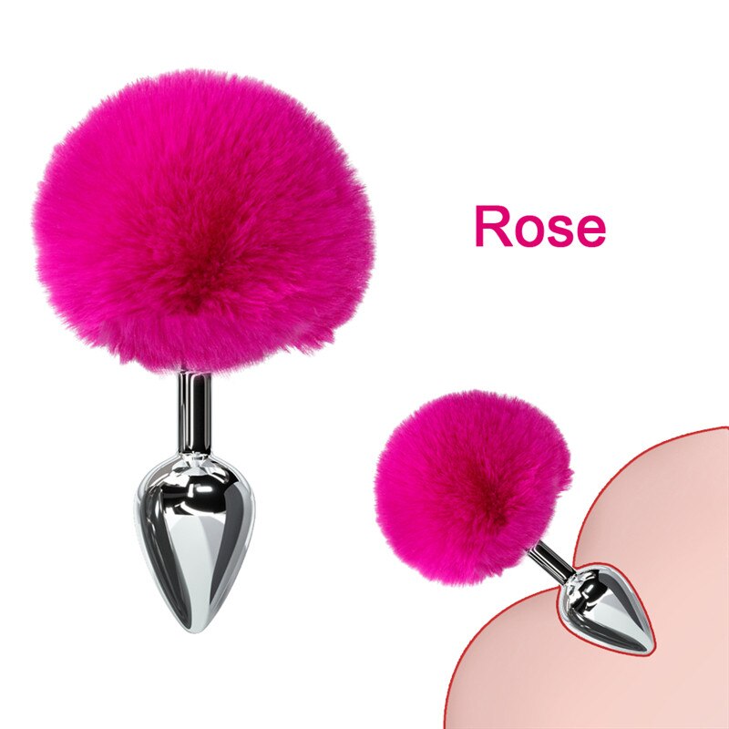 Bunny Tail Fur Butt Anal Plug Toy Stainless Steel Smooth Touch Metal Butt Plug Sex Toys for Women Men Gay Adult Sex Products
