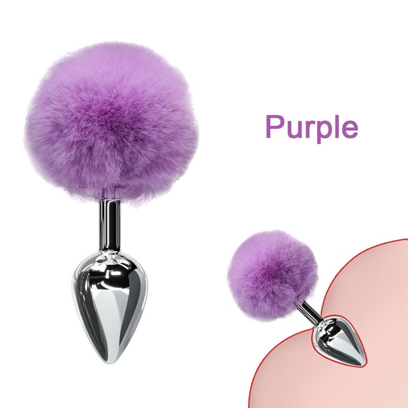 Bunny Tail Fur Butt Anal Plug Toy Stainless Steel Smooth Touch Metal Butt Plug Sex Toys for Women Men Gay Adult Sex Products