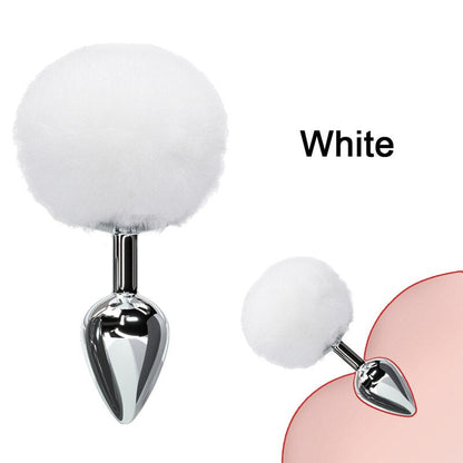 Bunny Tail Fur Butt Anal Plug Toy Stainless Steel Smooth Touch Metal Butt Plug Sex Toys for Women Men Gay Adult Sex Products