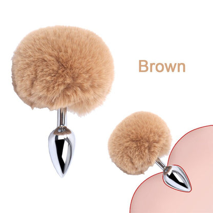 Bunny Tail Fur Butt Anal Plug Toy Stainless Steel Smooth Touch Metal Butt Plug Sex Toys for Women Men Gay Adult Sex Products