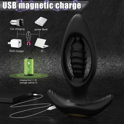 Vibrating Butt Plug Dildo Vibrator Wireless Remote Control Anal Plug G-Spot Stimulator Sex Toy for Men/Women
