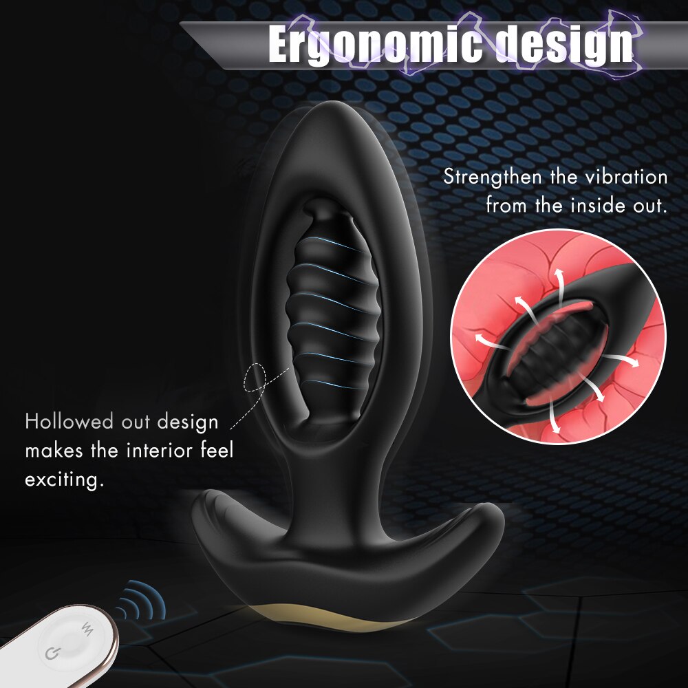 Vibrating Butt Plug Dildo Vibrator Wireless Remote Control Anal Plug G-Spot Stimulator Sex Toy for Men/Women