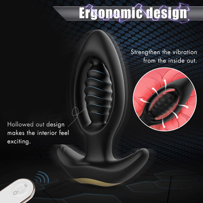 Vibrating Butt Plug Dildo Vibrator Wireless Remote Control Anal Plug G-Spot Stimulator Sex Toy for Men/Women