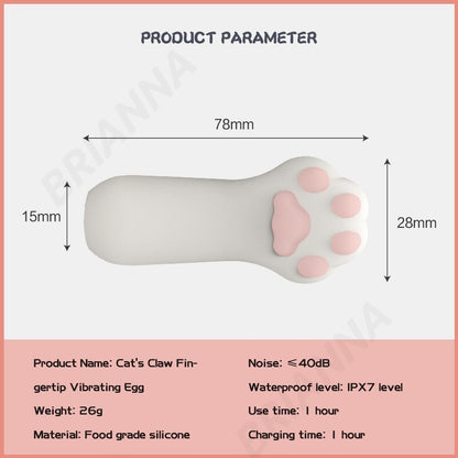 Cat Claw Fingertip Vibrator, Portable Silicone Cartoon Bed Vibrator, G-Spot Clitoris Stimulator, Adult Sex Toy for Women