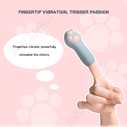 Cat Claw Fingertip Vibrator, Portable Silicone Cartoon Bed Vibrator, G-Spot Clitoris Stimulator, Adult Sex Toy for Women