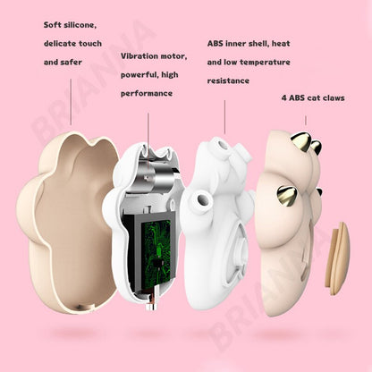 Cat Paw Vibrator, Cute Soft Silicone Cartoon Cat Paw Clitoral Stimulator Vibrator, Heating & Rechargeable for Female Massage