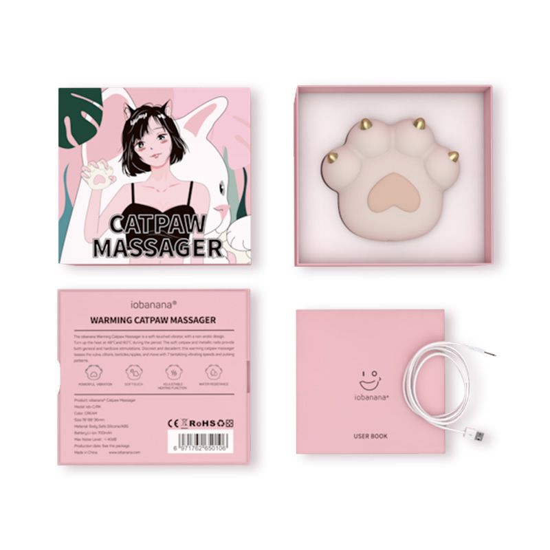 Cat Paw Vibrator, Cute Soft Silicone Cartoon Cat Paw Clitoral Stimulator Vibrator, Heating & Rechargeable for Female Massage
