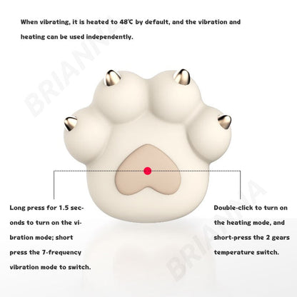 Cat Paw Vibrator, Cute Soft Silicone Cartoon Cat Paw Clitoral Stimulator Vibrator, Heating & Rechargeable for Female Massage