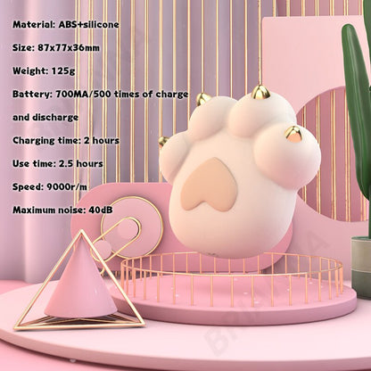 Cat Paw Vibrator, Cute Soft Silicone Cartoon Cat Paw Clitoral Stimulator Vibrator, Heating & Rechargeable for Female Massage