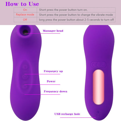 Clit Sucker Vibrator, Blowjob, Tongue Licking, G-Spot Massage, Clitoris Stimulator, Nipple Sucking Erotic Sex Toys for Women Sexo