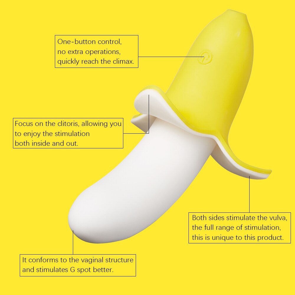 Banana Clitoral Vibrator G-Spot Stimulator Vaginal Silicone Dildo Female Masturbator Cute Adult Sex Toy for Women