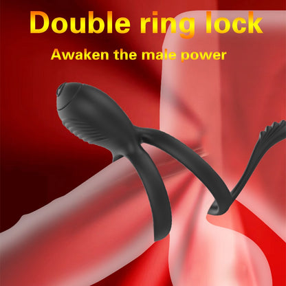 Cock Ring Vibrator for Men Couple Penile Ring Delay Ejaculation Cock Massager G Spot Clitoris Sex Toys for Couples