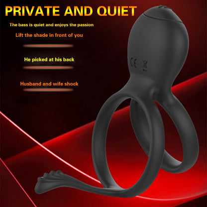 Cock Ring Vibrator for Men Couple Penile Ring Delay Ejaculation Cock Massager G Spot Clitoris Sex Toys for Couples