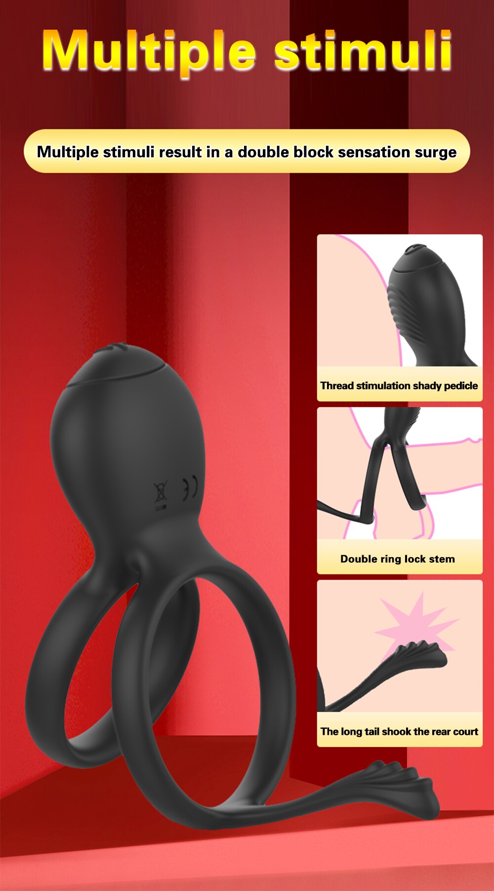 Cock Ring Vibrator for Men Couple Penile Ring Delay Ejaculation Cock Massager G Spot Clitoris Sex Toys for Couples