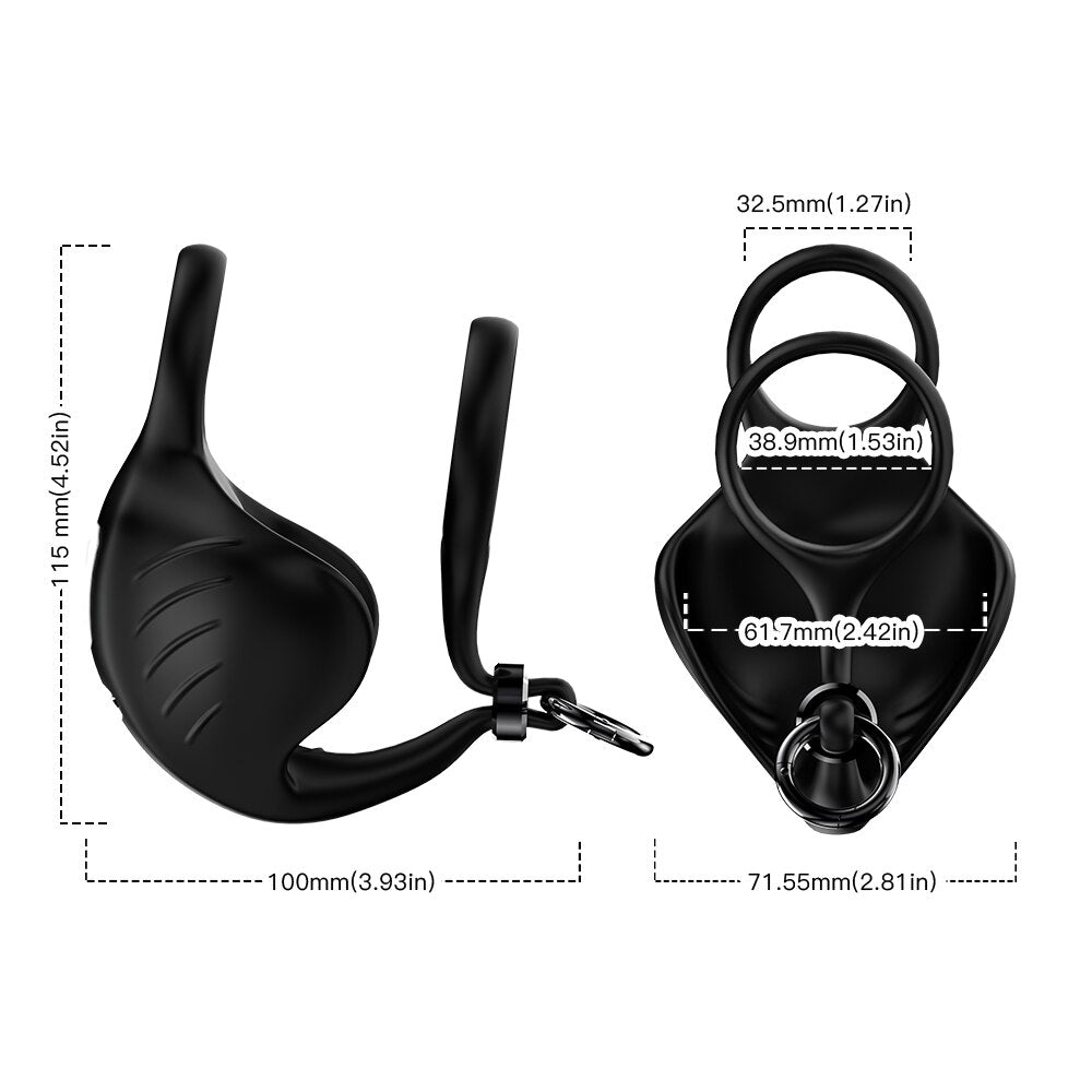 Cock Vibrator Testicle Penis Massage Delay Ejaculation Testicle Lock Ring Stimulating Masturbator Male Sex Toy for Male Couple