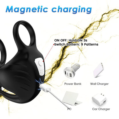 Cock Vibrator Testicle Penis Massage Delay Ejaculation Testicle Lock Ring Stimulating Masturbator Male Sex Toy for Male Couple