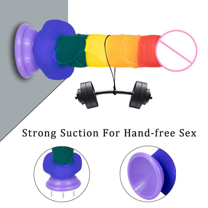 Rainbow Silicone Dildo with Suction Cup Large Sex Toys Comfort for Women Men Fake Penis Big Dick Butt Anal Plug Porn Shop