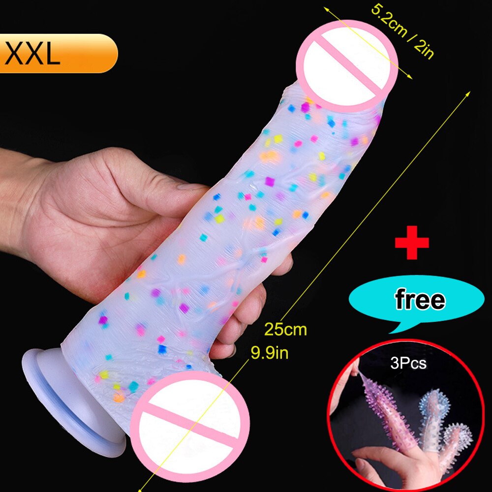 Realistic Confetti Dildo Silicone Dildo with Suction Cup for Hands-Free Play. Realistic Penis for Women and Couples