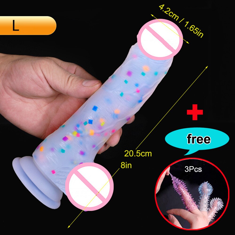 Realistic Confetti Dildo Silicone Dildo with Suction Cup for Hands-Free Play. Realistic Penis for Women and Couples