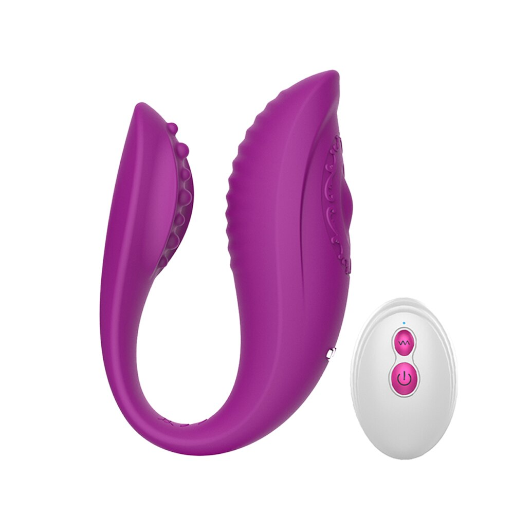 Couple Share Clitoris Vagina G-spot Stimulator Vibrator U Shape Wireless Remote Control Bendable Double Vibrator Sex Toys
