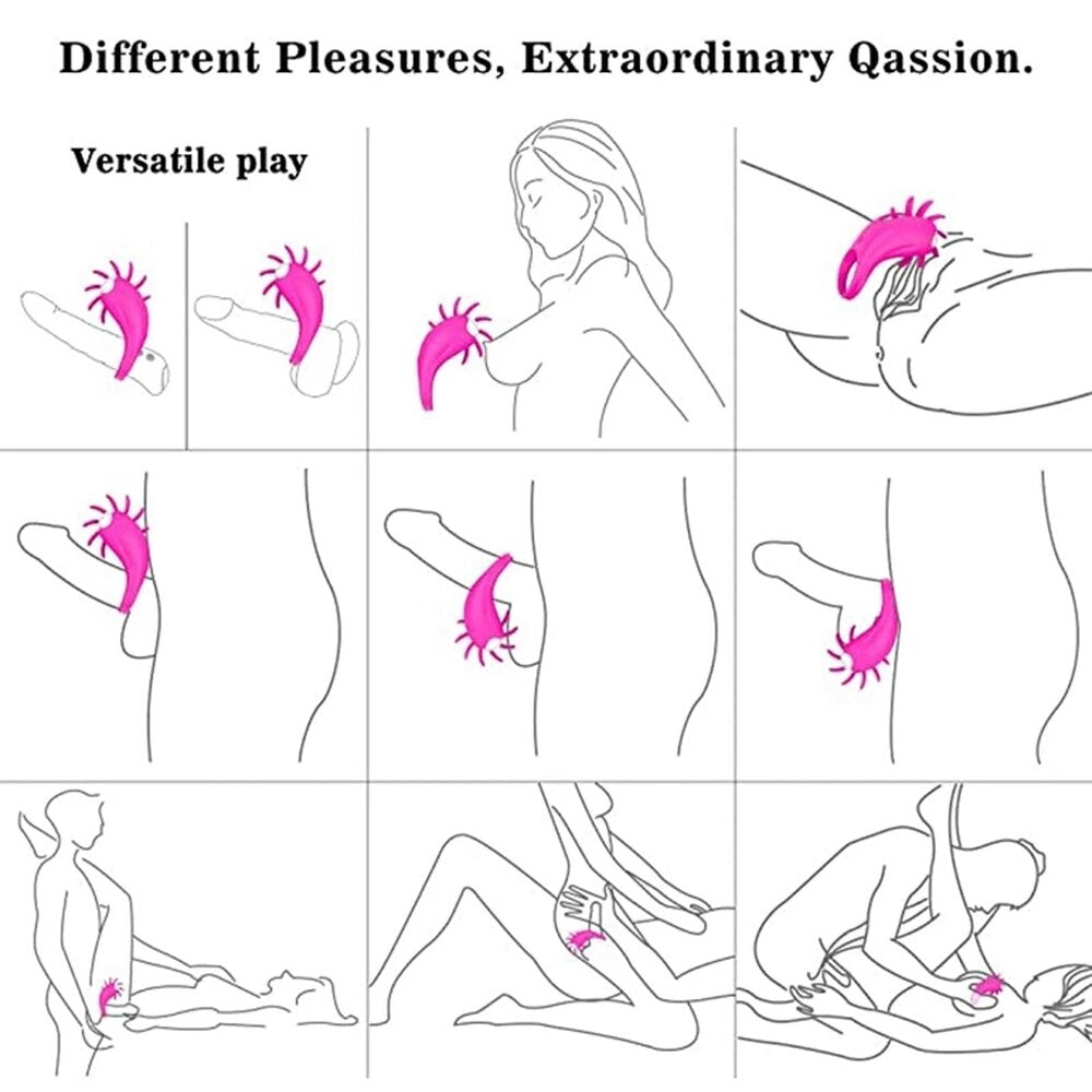 Couples Ring Penis Delay Lock Sperm Vibrator Tongue Licking G-spot Stimulator Clitoral Stimulator Orgasm Male Lock