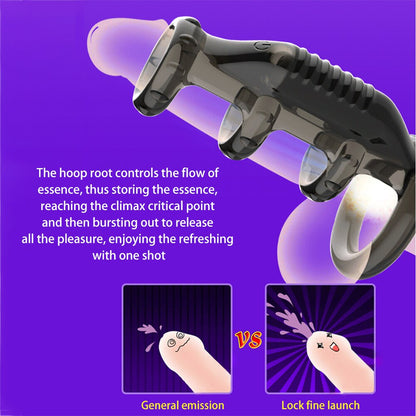 Dick Vibrating Penis Rings for Male Delay Ejaculation Men Sex Toys Silicone Penis Sleeve Ring Cock Ring Men Chastity Cage Device