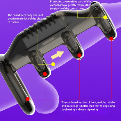 Dick Vibrating Penis Rings for Male Delay Ejaculation Men Sex Toys Silicone Penis Sleeve Ring Cock Ring Men Chastity Cage Device