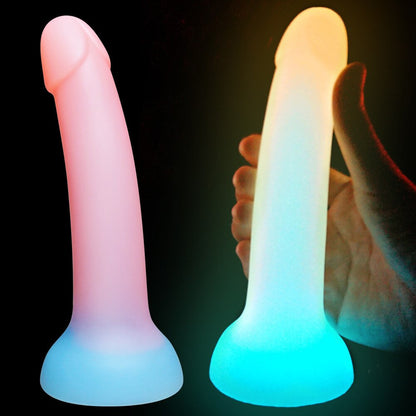 Large Luminous Dildo Anal Sex Toys Butt Plug for Women Couples Silicone Glow Penis Suction Cup Adult Erotic Products