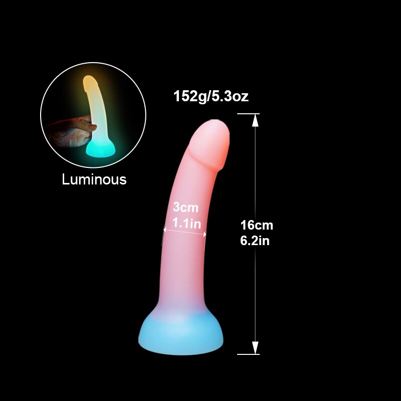 Large Luminous Dildo Anal Sex Toys Butt Plug for Women Couples Silicone Glow Penis Suction Cup Adult Erotic Products