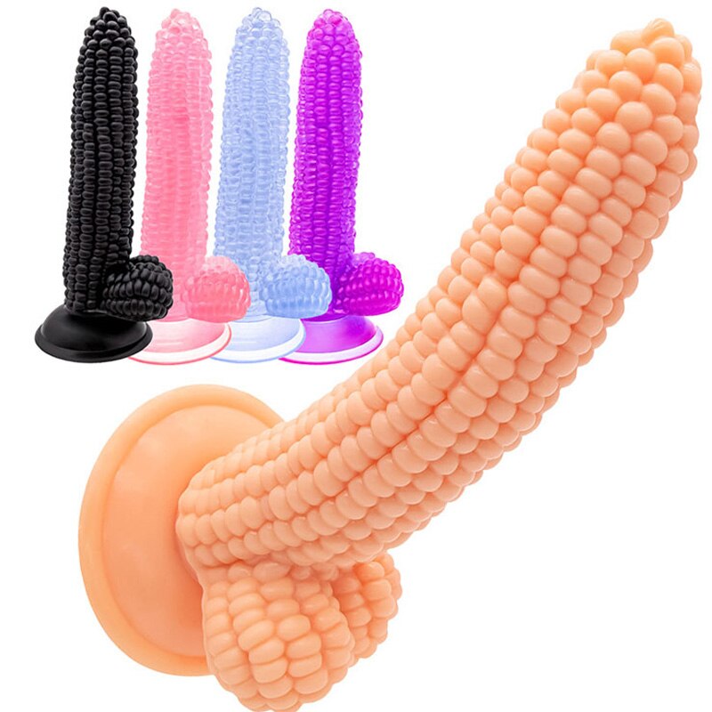 Realistic Silicone Corn Dildo Anal Plug Suction Cup Vegetable Dildo Sex Toys for Women Vaginal Massager G-Spot Masturbator Good