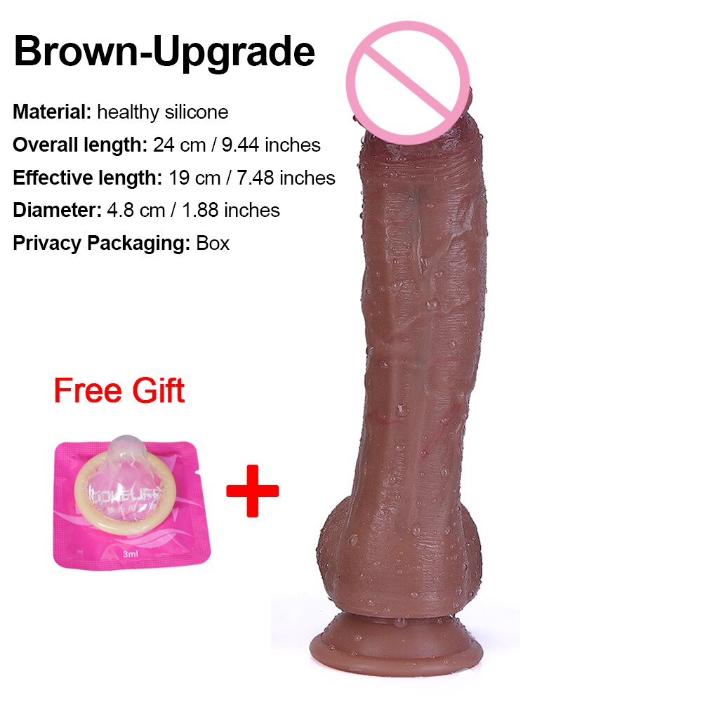 Realistic Black Skin Dildo Soft Big Sexy Penis Cock Female Masturbator G-Spot Anal Sex Toy Large Strap-on Dick for Women