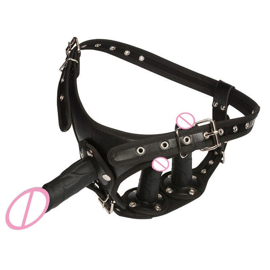 Strap-on Dildo, Sex Toy, Male Genital Dildo, Wearable Dildo, Sex Toy for Lesbians and Couples, Three Dick Strap-on, Realistic Dildo