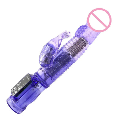 Dildo Rabbit Vibrator Masturbator G-Spot 12 Speeds Vibration Dual Motor Massager Clitoris Rotation Stimulator Female Sex Toy