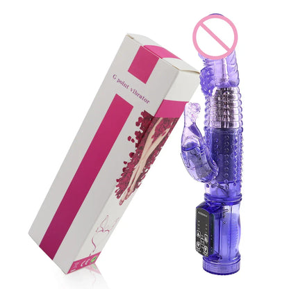 Dildo Rabbit Vibrator Masturbator G-Spot 12 Speeds Vibration Dual Motor Massager Clitoris Rotation Stimulator Female Sex Toy