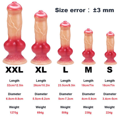 Big Bow Dog Dildo Sex Toy for Women, Fake Anal Penis Vaginal Stimulator, Animal Didlos Anus Erotic Toy, Adult Product
