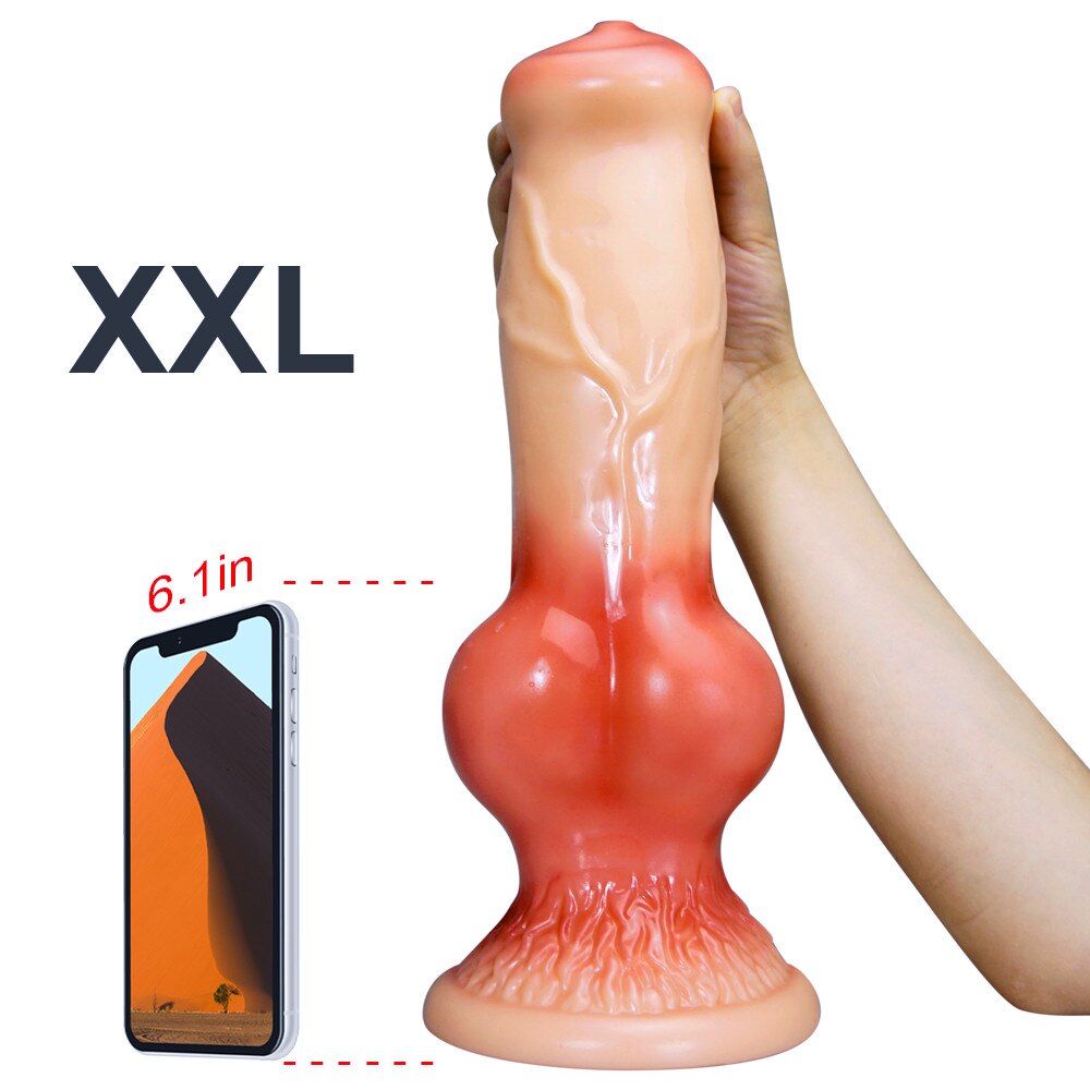 Big Bow Dog Dildo Sex Toy for Women, Fake Anal Penis Vaginal Stimulator, Animal Didlos Anus Erotic Toy, Adult Product