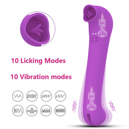 Tongue Licking Dildo Vibrator Female Sex Toy Vaginal Orgasm Nipples Clitoris Stimulator Silicone Vibrators Adult Devices