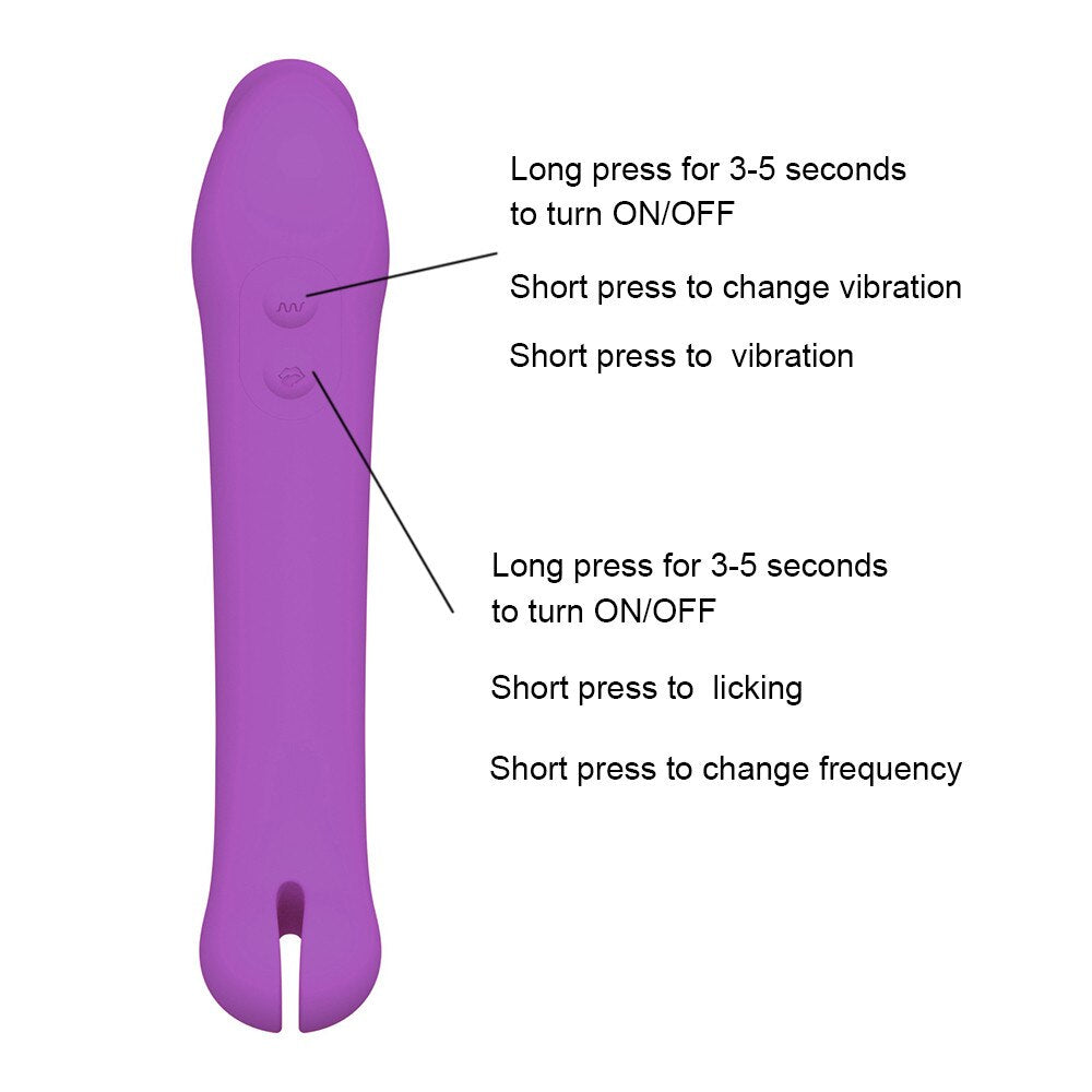 Tongue Licking Dildo Vibrator Female Sex Toy Vaginal Orgasm Nipples Clitoris Stimulator Silicone Vibrators Adult Devices