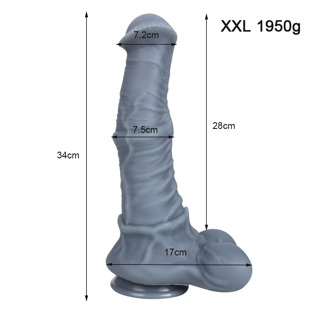 Giant Silicone Horse Dildo. Realistic animal. Penis. Anal expansion. Butt plug. Sex toy. Male and female masturbators. 18+ vagina.