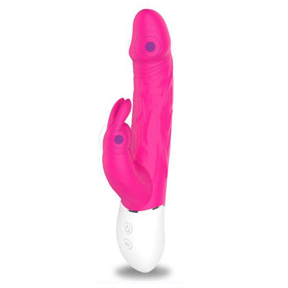 Double Tongue Vibrating Dildo with Telescopic Rotating Vibrators for Women, Anal Vaginal Clitoris Stimulator, Adult Sex Toys